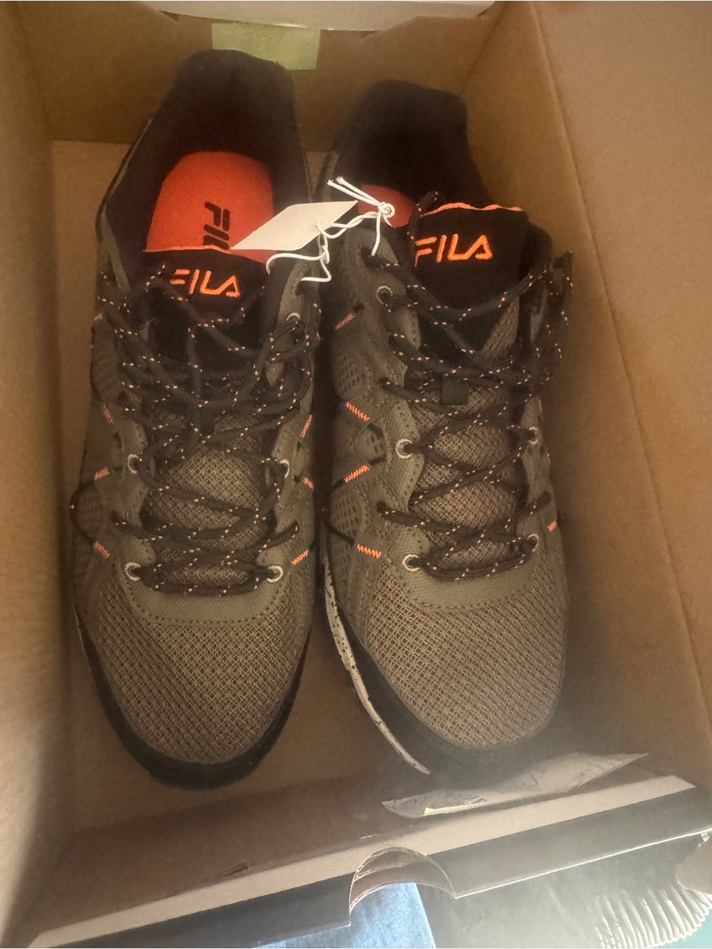 Fila Brown and Orange Trail Sneakers in Box Size 10.5